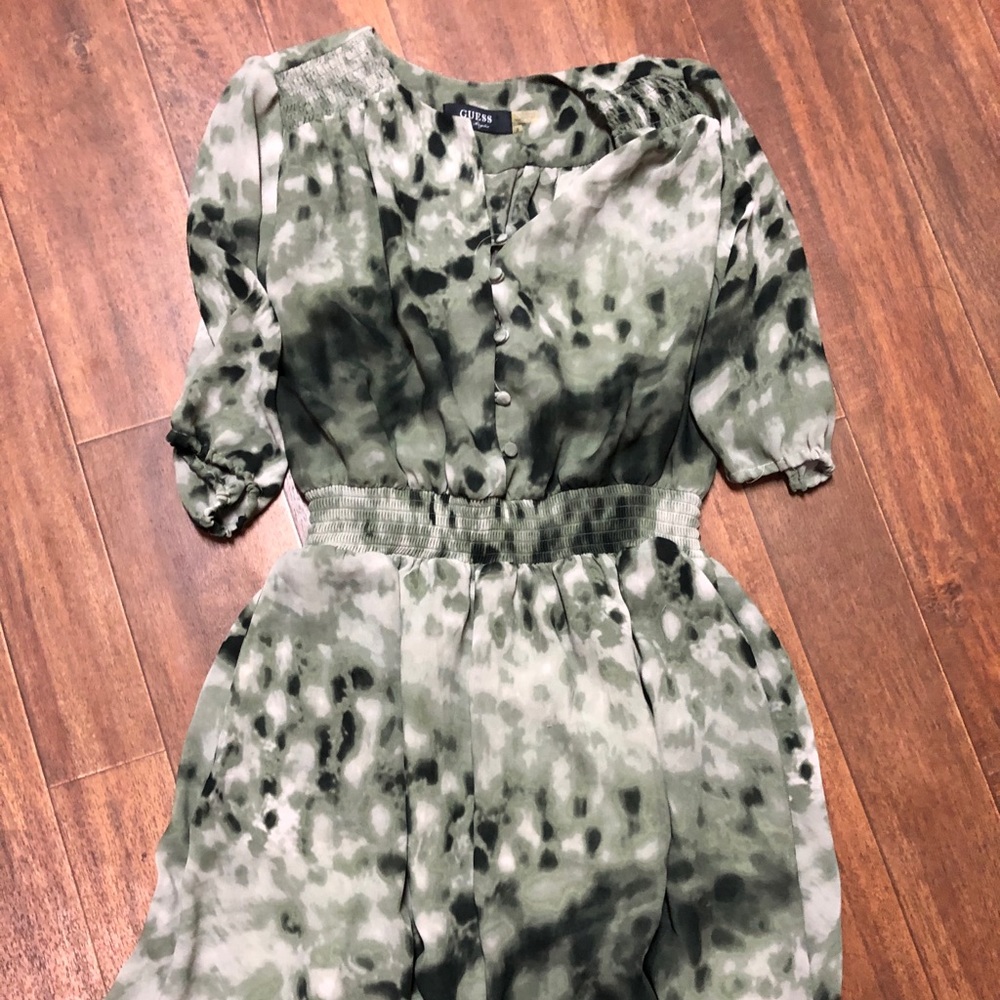 Guess tie dye green dress